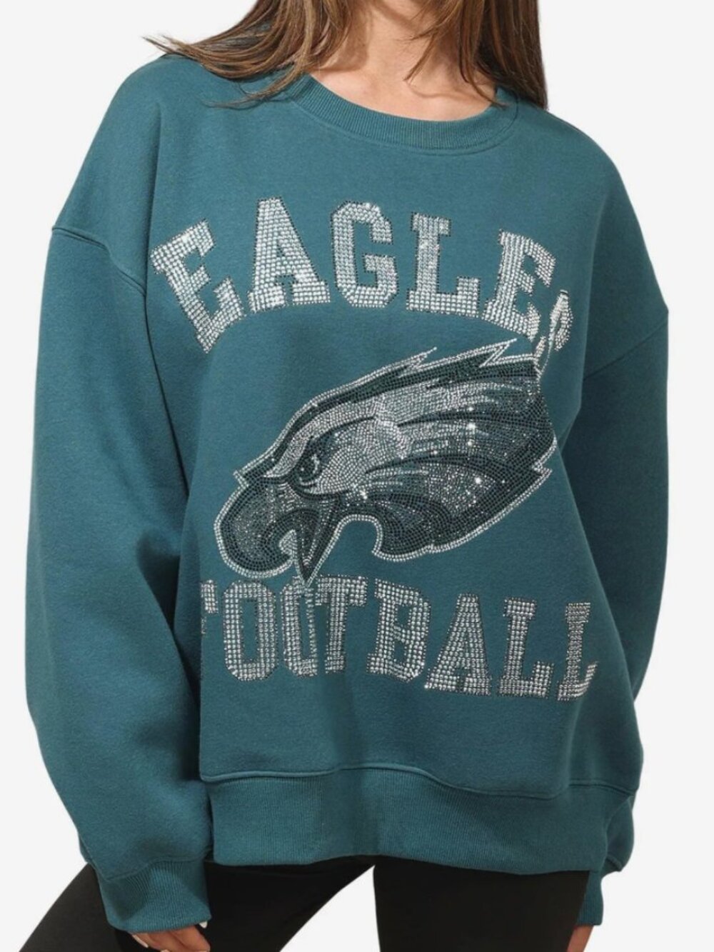 NWT Foco Eagles Rhinestone Crewneck - Large